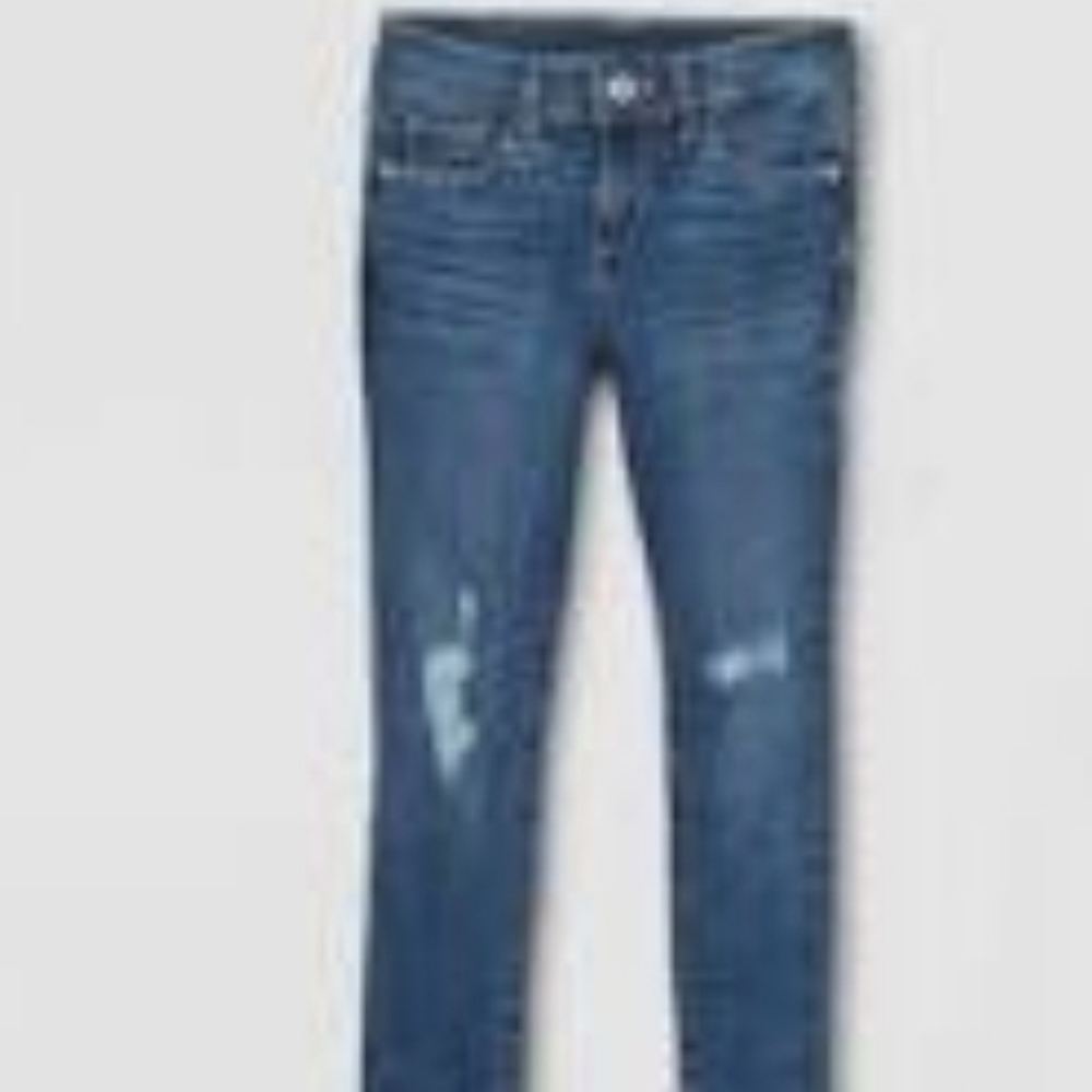 Girls 14 plus distressed blue jeans